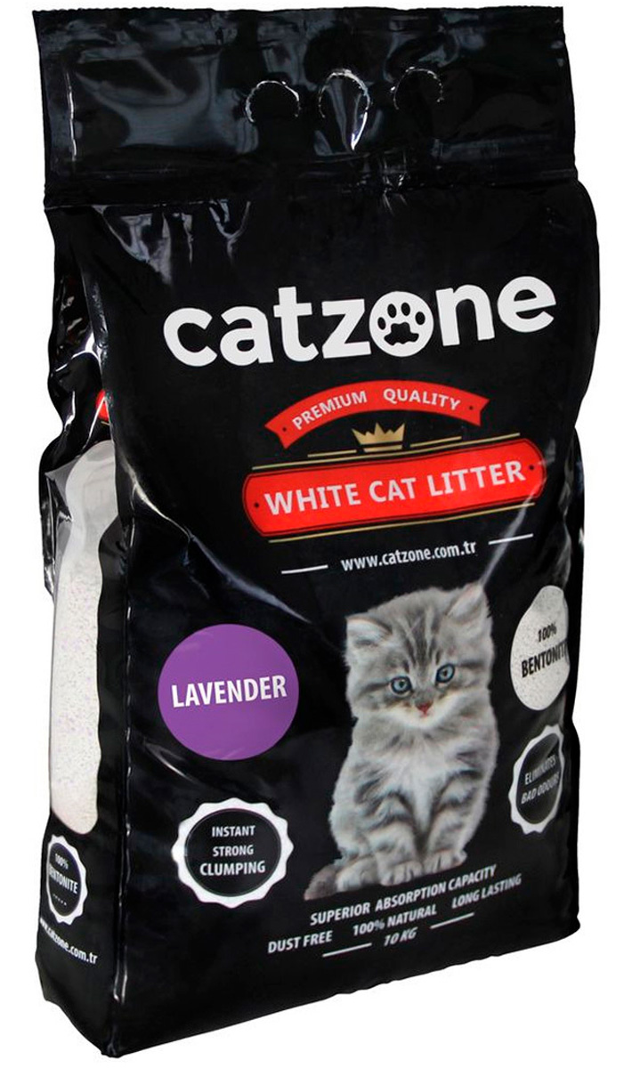 Catzone Lavender наполнитель комкующийся для туалета кошек с ароматом лаванды (10 кг)