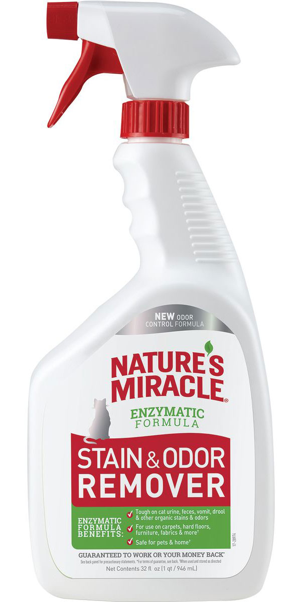 8 in 1 Nature’s Miracle Remover Spray спрей уничтожитель пятен и запахов для кошек  (945 мл)