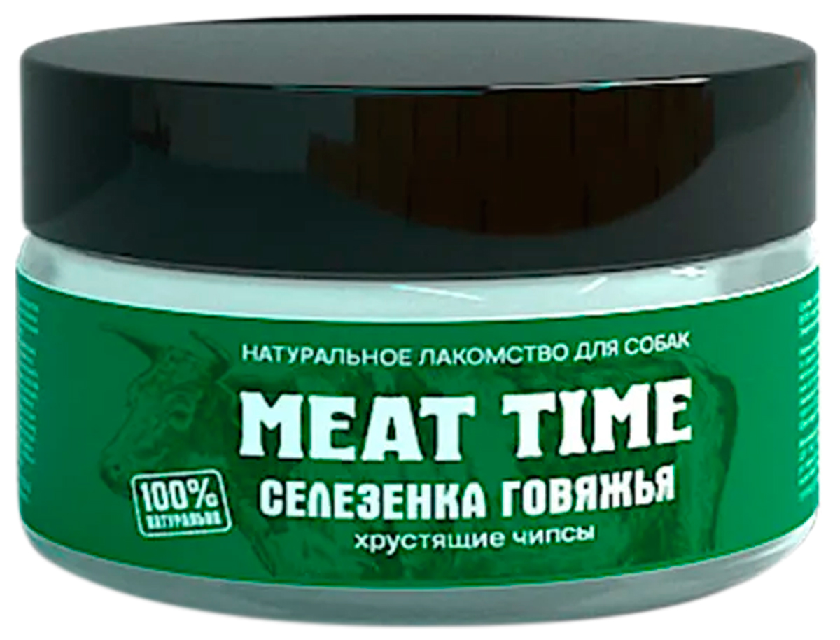 Лакомство Meat Time для собак селезёнка говяжья хрустящие чипсы (40 гр)