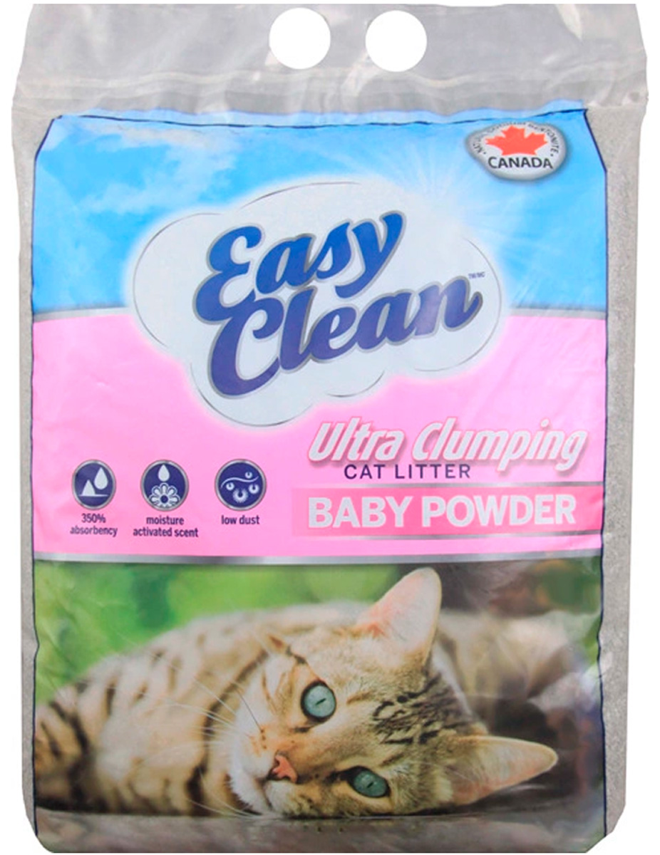 Easy Clean Baby Powder Scent наполнитель комкующийся для туалета кошек с ароматом детской присыпки (15 кг)