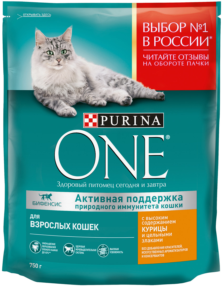 Purina One для взрослых кошек с курицей и злаками (0,2 кг)