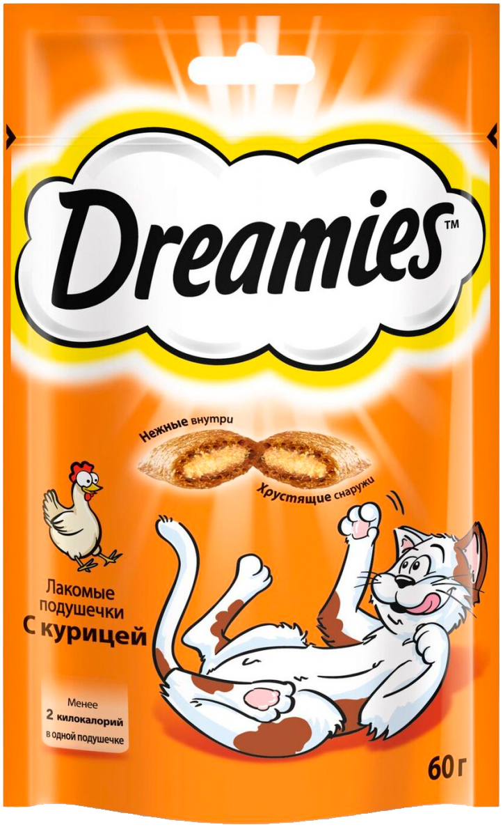 Лакомство Dreamies для кошек подушечки с курицей (200 гр)