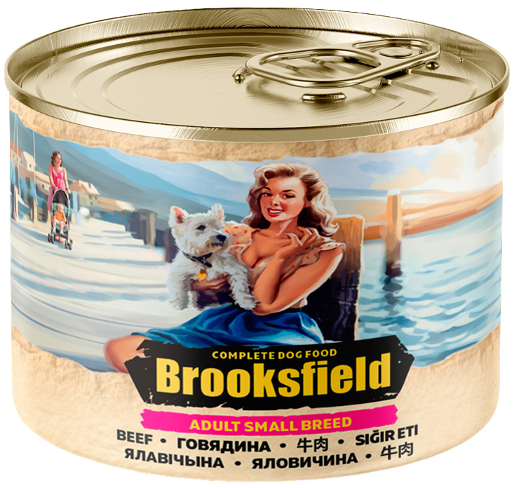 Brooksfield Adult Dog Small Breed для взрослых собак маленьких пород с говядиной и рисом  (200 гр)