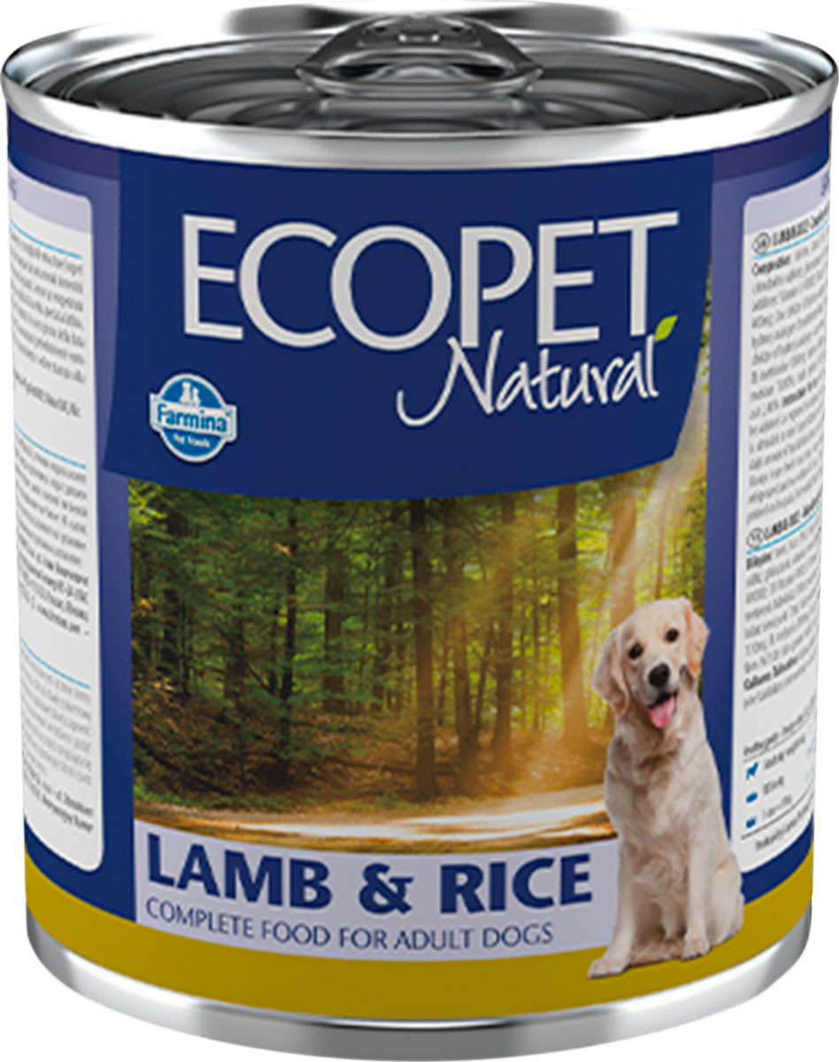 Ecopet Natural Adult Dog Lamb & Rice для взрослых собак всех пород с ягненком и рисом (300 гр х 6 шт)