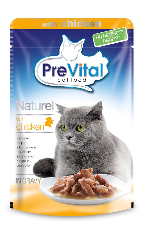 Prevital Naturel для взрослых кошек с курицей в соусе  (85 гр х 28 шт)