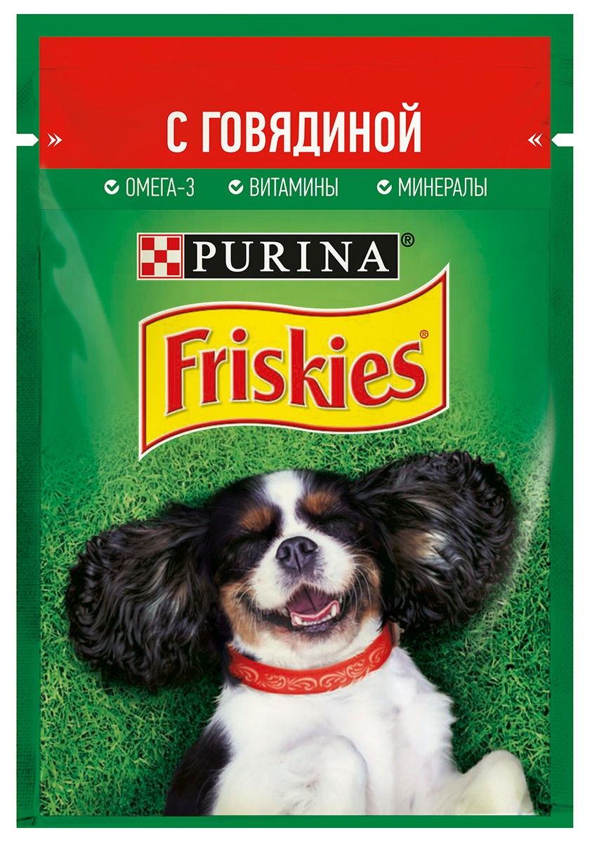 Friskies для взрослых собак c говядиной в подливе  (85 гр)