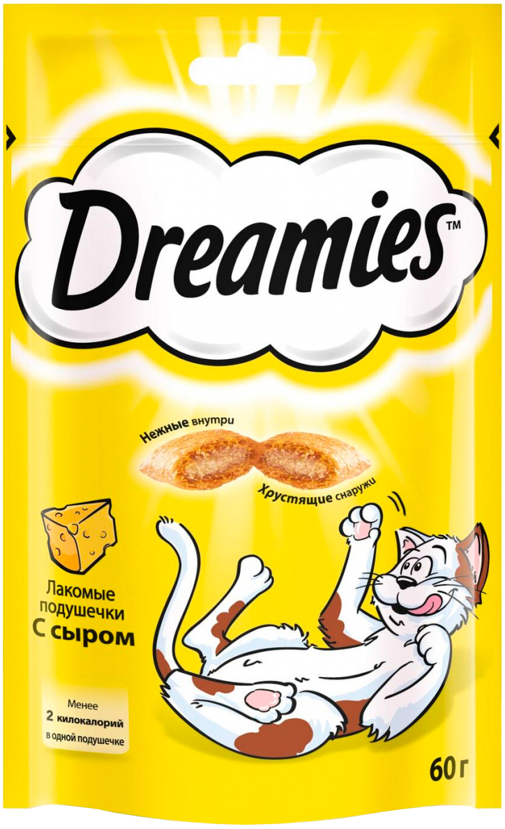 Лакомство Dreamies для кошек подушечки с сыром (60 гр)