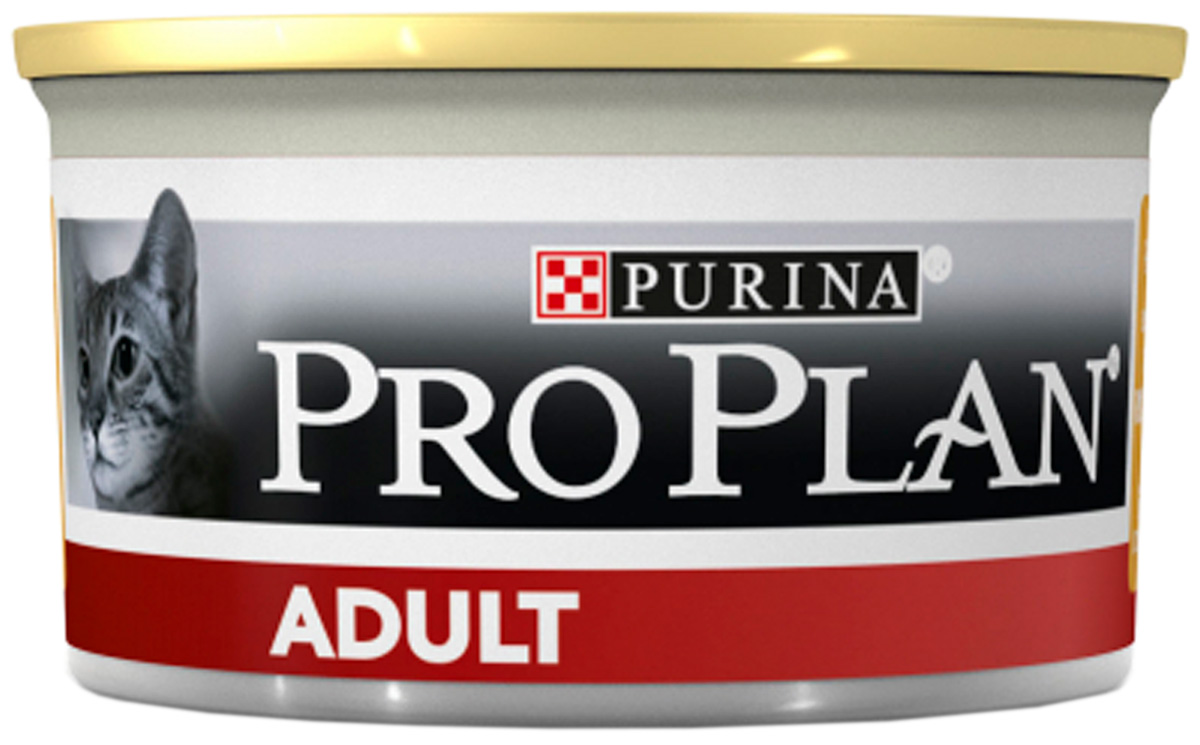 Purina Pro Plan Cat Adult для взрослых кошек паштет с курицей (85 гр х 24 шт)