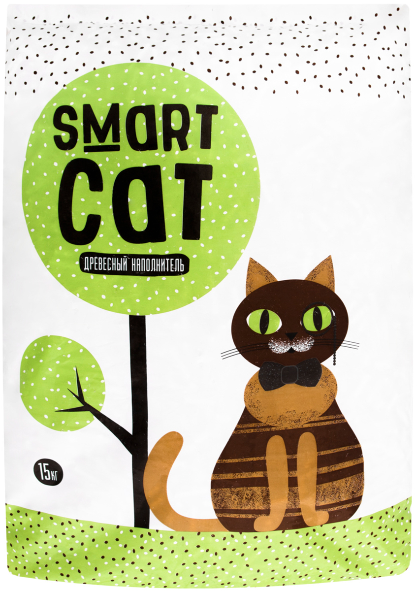 Smart Cat наполнитель древесный для туалета кошек (15 кг)