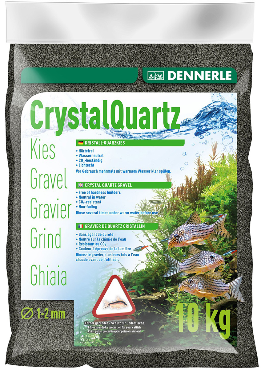 Грунт для аквариума Dennerle Crystal Quartz Gravel черный 1 – 2 мм (5 кг)