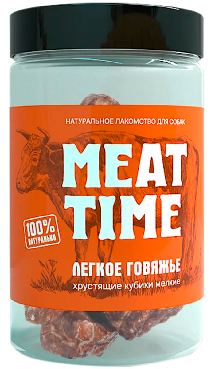 Лакомство Meat Time для собак легкое говяжье хрустящие кубики мелкие (30 гр)