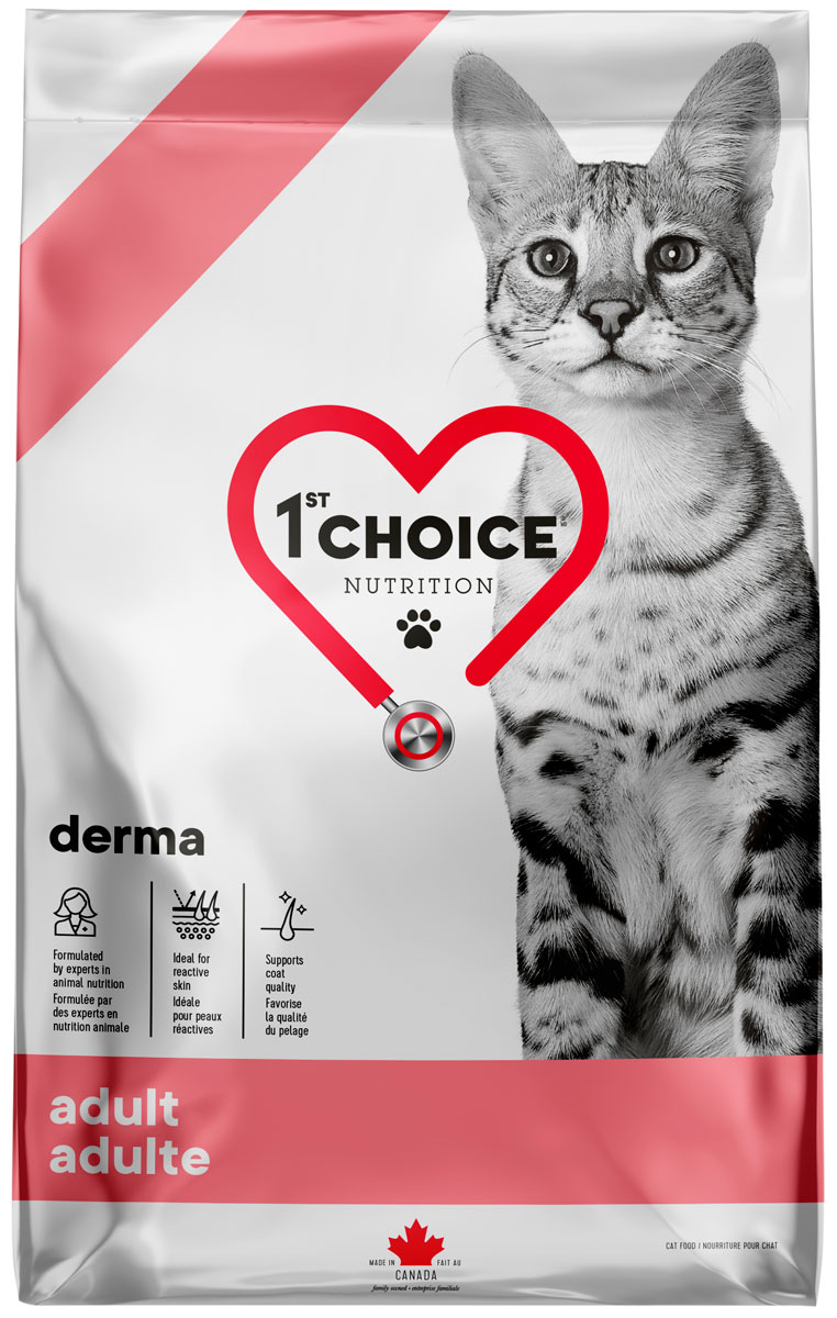 1st Choice Care Cat Adult Derma беззерновой для взрослых кошек с чувствительной кожей с лососем (1,8 кг)