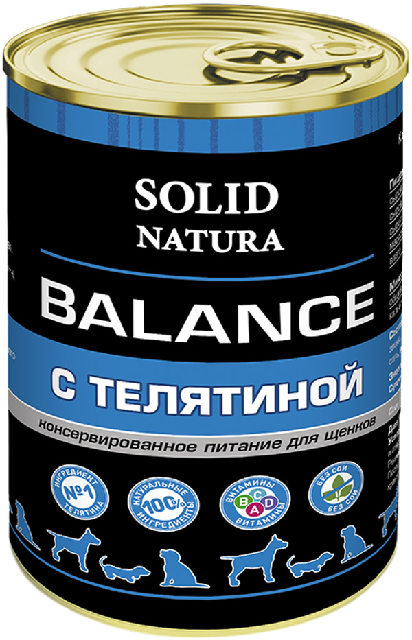 Solid Natura Balance для щенков с телятиной (340 гр х 12 шт)