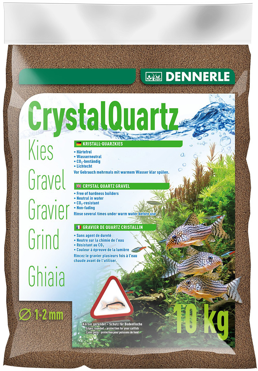 Грунт для аквариума Dennerle Crystal Quartz Gravel темно-коричневый 1 – 2 мм (5 кг)