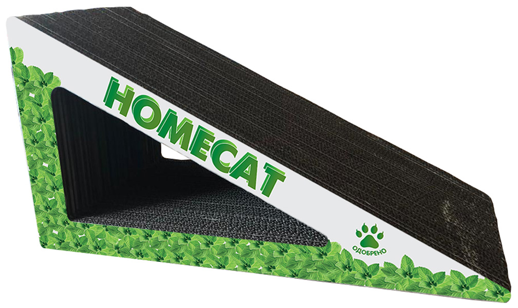 Homecat когтеточка картонная Треугольник с кошачьей мятой большой 53 х 24 х 24 см (1 шт)