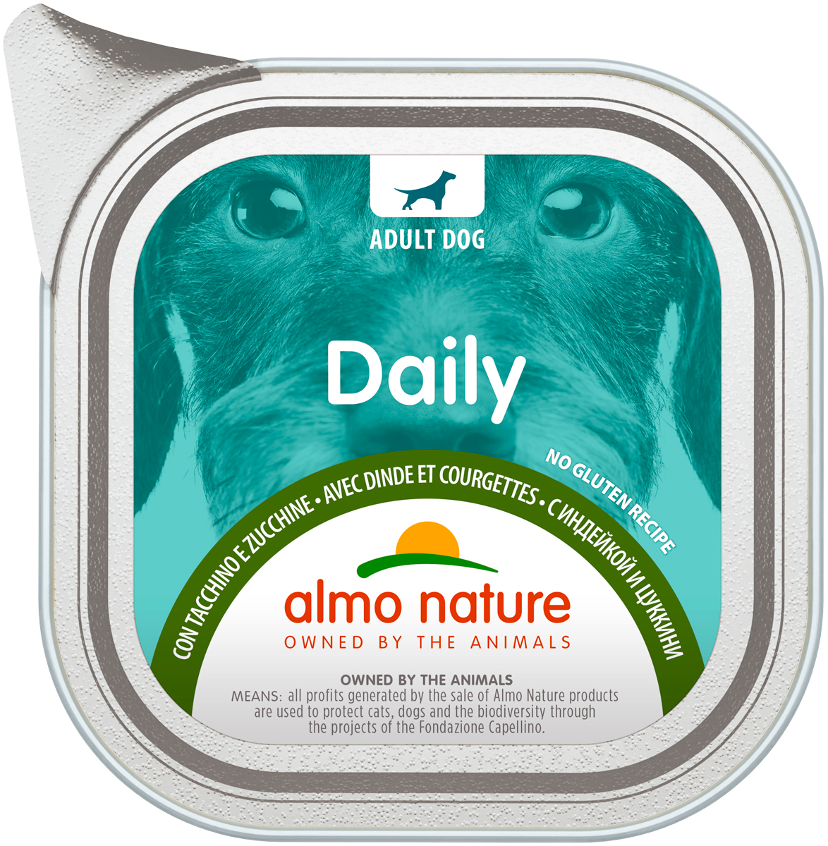 Almo Nature Dog Daily Menu для взрослых собак паштет с индейкой и цукини (300 гр х 9 шт)