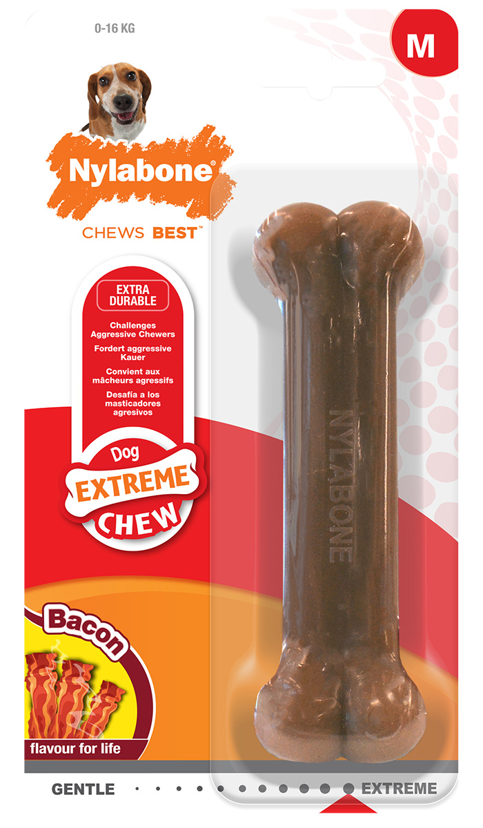 Игрушка для собак Nylabone Dura Chew Bacon косточка экстра-жесткая с ароматом бекона M (1 шт)