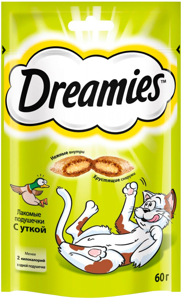 Лакомство Dreamies для кошек подушечки с уткой (60 гр)