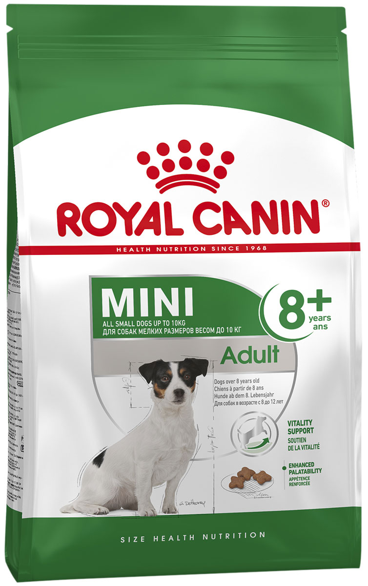   Магизоо Royal Canin Mini Adult 8+ для пожилых собак маленьких пород старше 8 лет (4 + 4 кг)