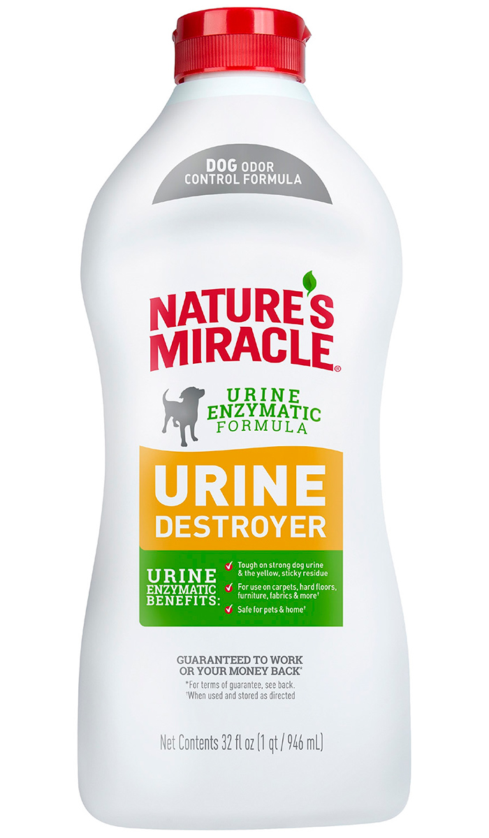 Поддержание чистоты 8 in 1 Nature’s Miracle Urine Destroyer уничтожитель пятен, запахов и осадка от мочи собак  (945 мл)