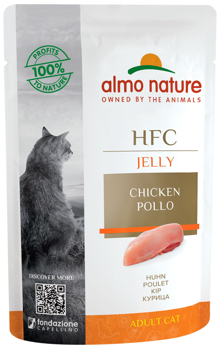 Classic Almo Nature Cat Hfc Jelly для взрослых кошек с курицей в желе  (55 гр)