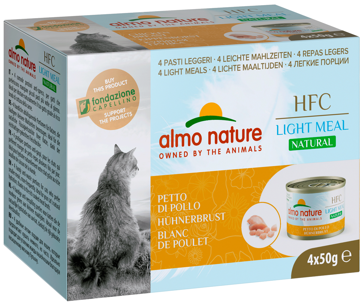 Classic  Магизоо Almo Nature Hfc Natural Light Meal набор банок для взрослых кошек с куриной грудкой 4 шт х 50 гр (1 шт)