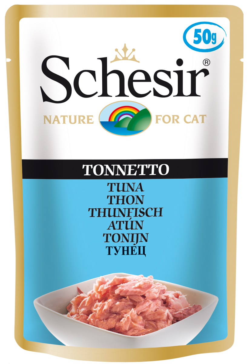 Schesir Cat Tuna для взрослых кошек с тунцом в желе (50 гр)