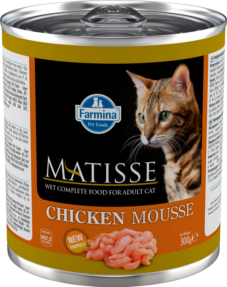 Matisse Mousse Chicken для взрослых кошек мусс с курицей (85 гр х 12 шт)