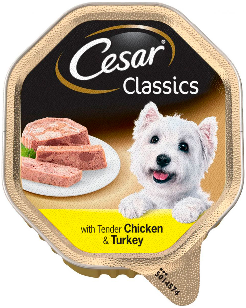 Cesar Classics для взрослых собак паштет с курицей и индейкой  (150 гр)