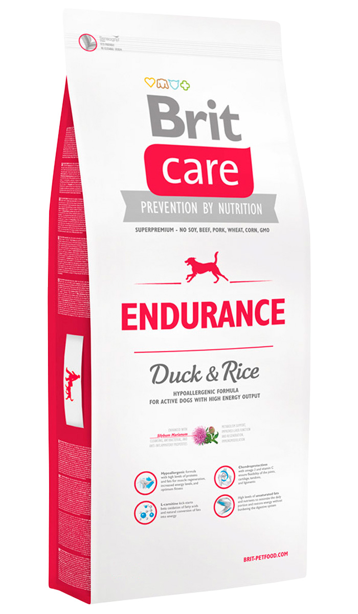 Brit Care Endurance Duck & Rice для активных взрослых собак всех пород с уткой и рисом (12 + 12 кг)