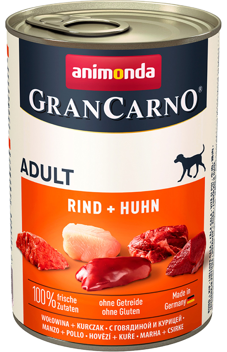 Animonda Gran Carno Original Adult Rind & Huhn для взрослых собак с говядиной и курицей (400 гр)