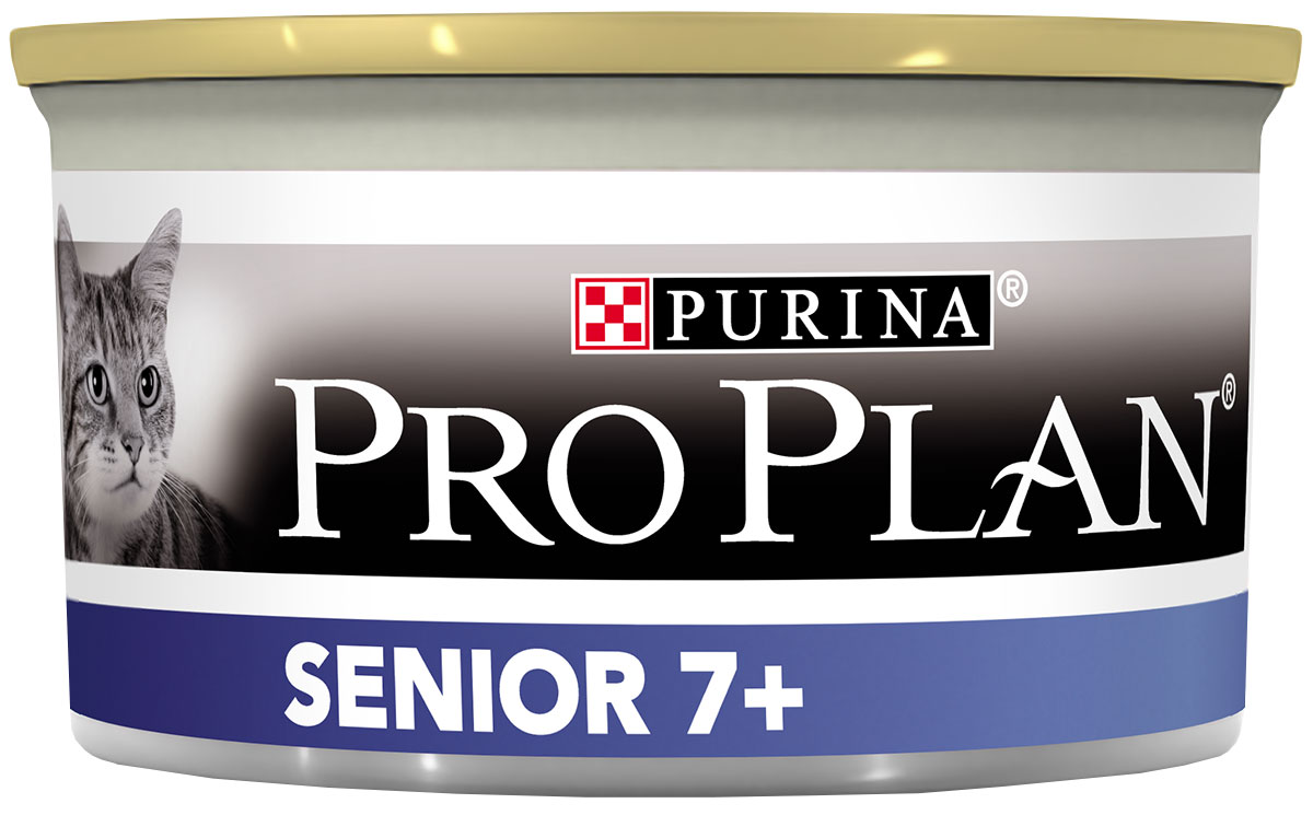 Purina Pro Plan Cat Senior 7+ для пожилых кошек старше 7 лет мусс с тунцом  (85 гр х 24 шт)