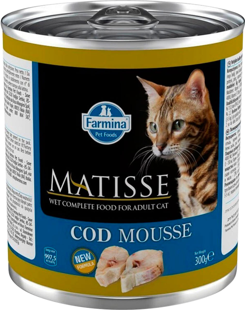 Matisse Mousse Codfish для взрослых кошек мусс с треской  (300 гр х 6 шт)