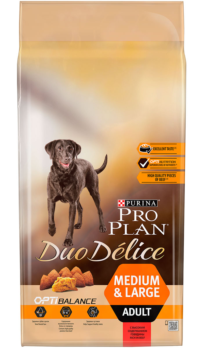Purina Pro Plan Duo Delice Medium & Large Adult для взрослых собак всех пород с говядиной и рисом (10 + 10 кг)