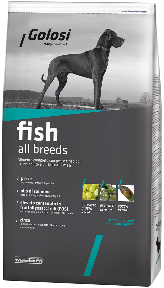   Магизоо Golosi Fish All Breeds для взрослых собак всех пород с рыбой и рисом (20 кг)