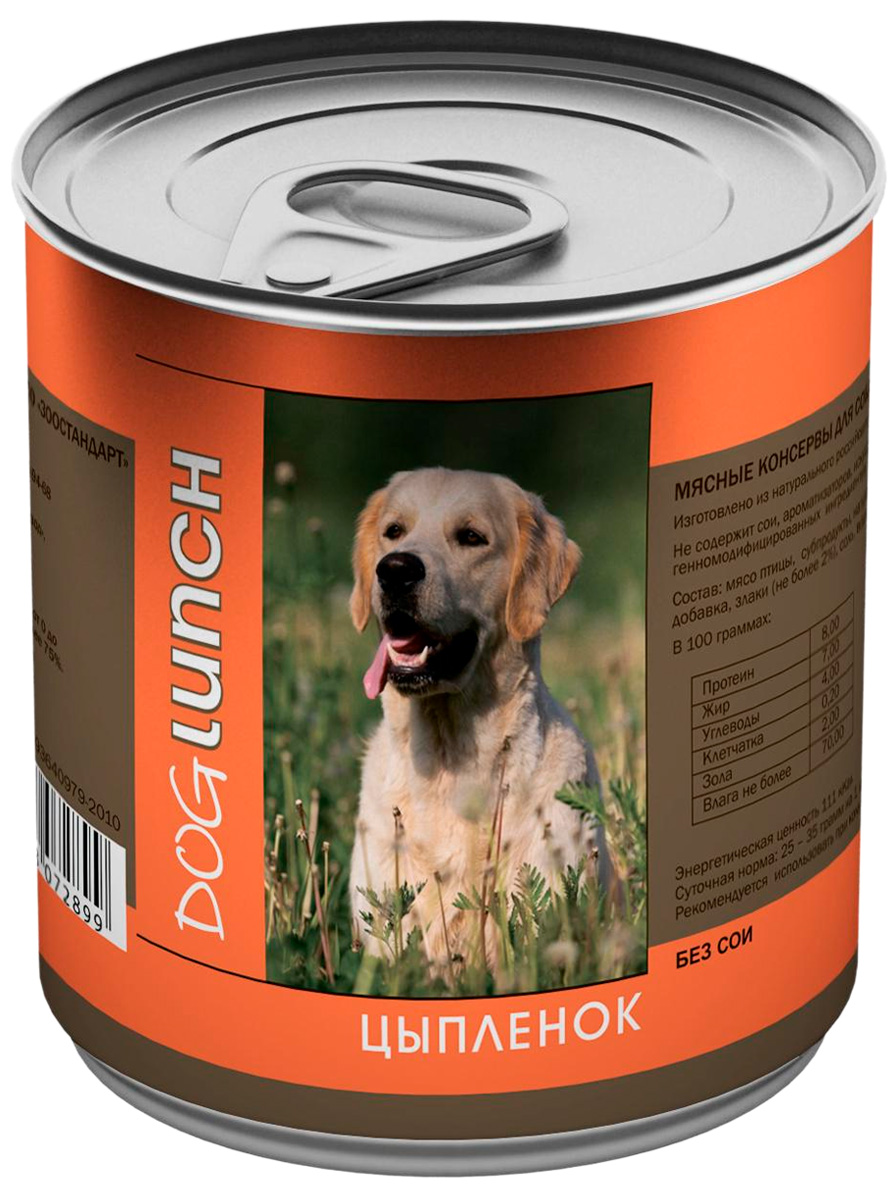 Dog Lunch для взрослых собак с цыпленком в желе (750 гр х 12 шт)