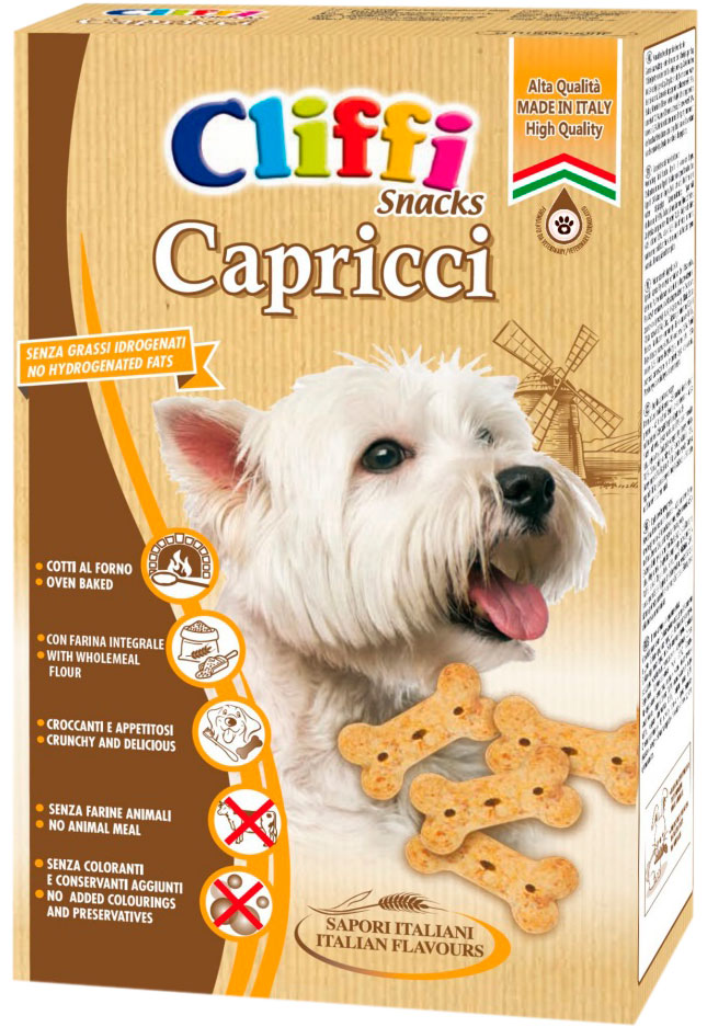  Лакомство Cliffi Capricci для взрослых собак всех пород косточки хрустящие 400 гр (1 шт)