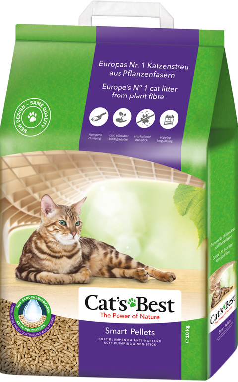 Cat's Best Smart Pellets - Кэтс Бэст наполнитель древесно-комкующийся для длинношерстных кошек (10 л)