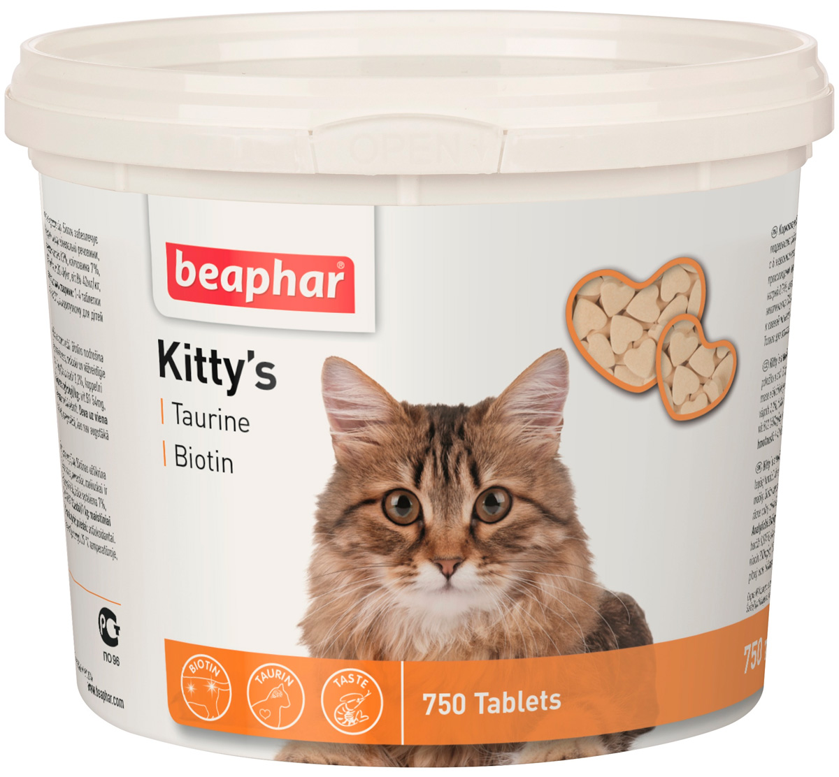 Beaphar Kitty`s Taurine Biotin витаминизированное лакомство с таурином и биотином для кошек уп. 750 таблеток (1 шт)