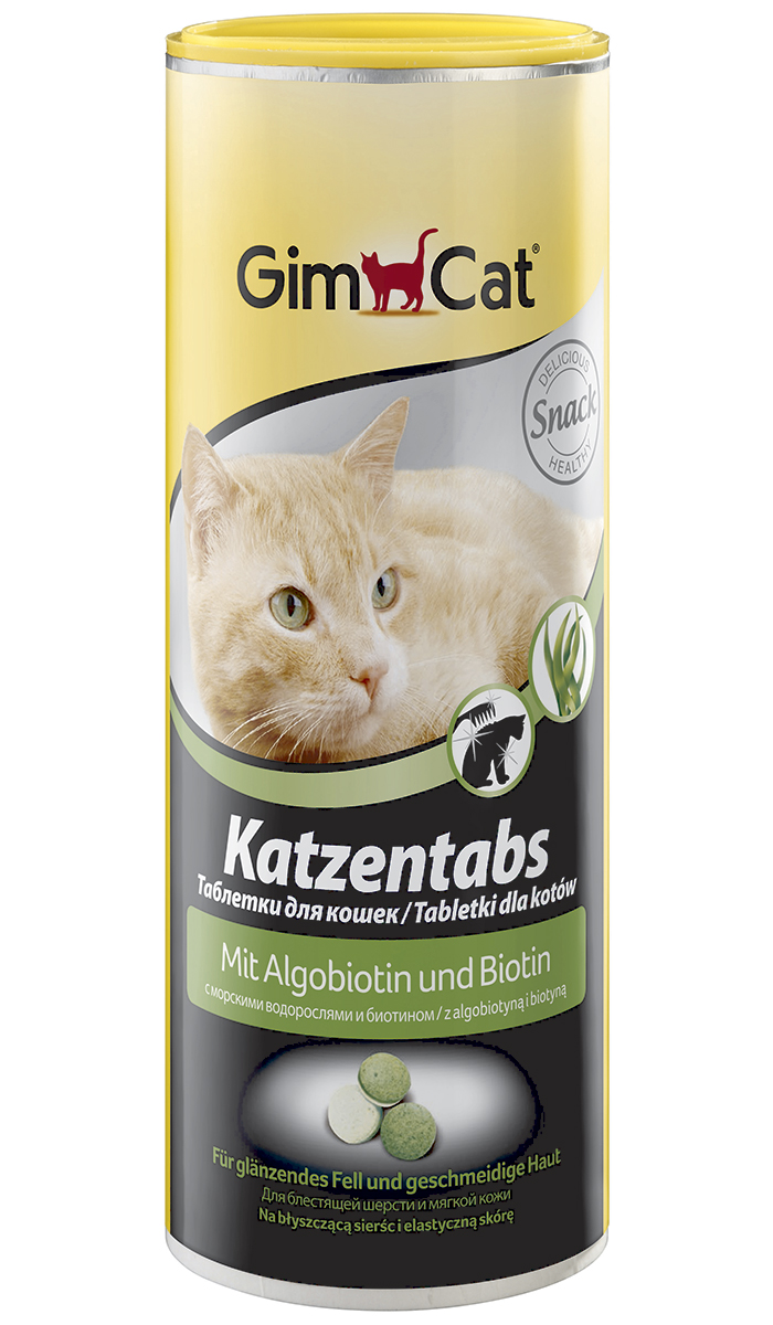 Лакомство Gimcat Tabs Algobiotin витаминизированное для кошек с водорослями и биотином 425 гр (1 шт)