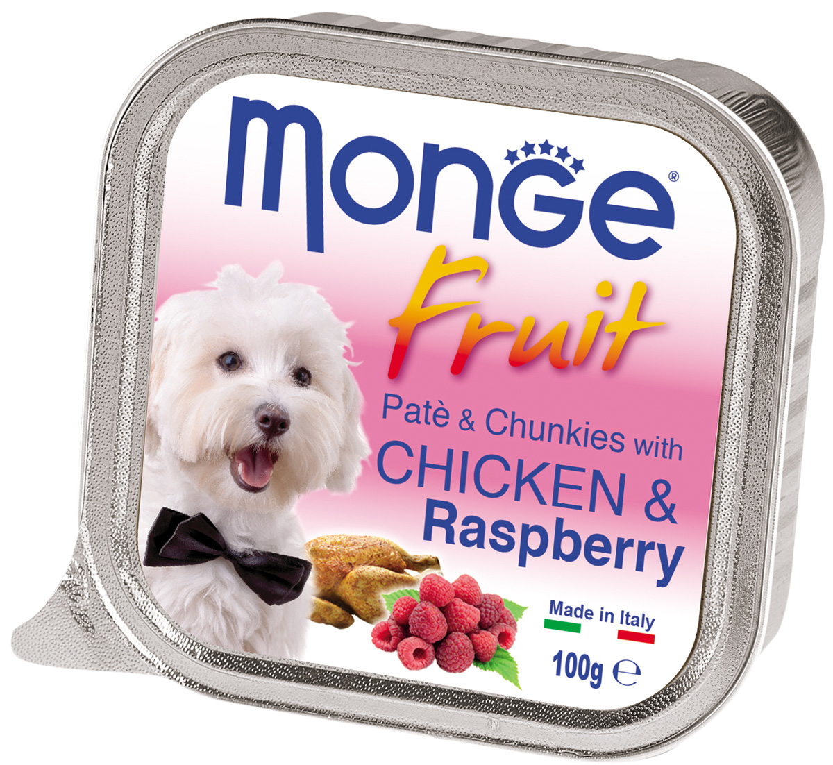 Monge Fruit Dog для взрослых собак паштет с курицей и малиной  (100 гр х 32 шт)