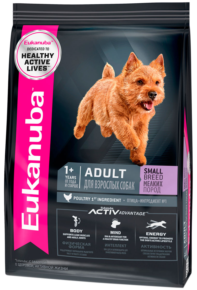  Eukanuba Adult Small Breed для взрослых собак маленьких пород с птицей (15 кг)