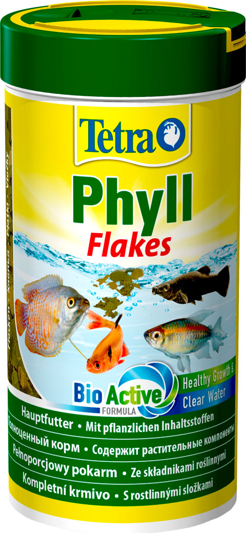 Tetrа Phyll Flakes корм хлопья для травоядных рыб (1 л)