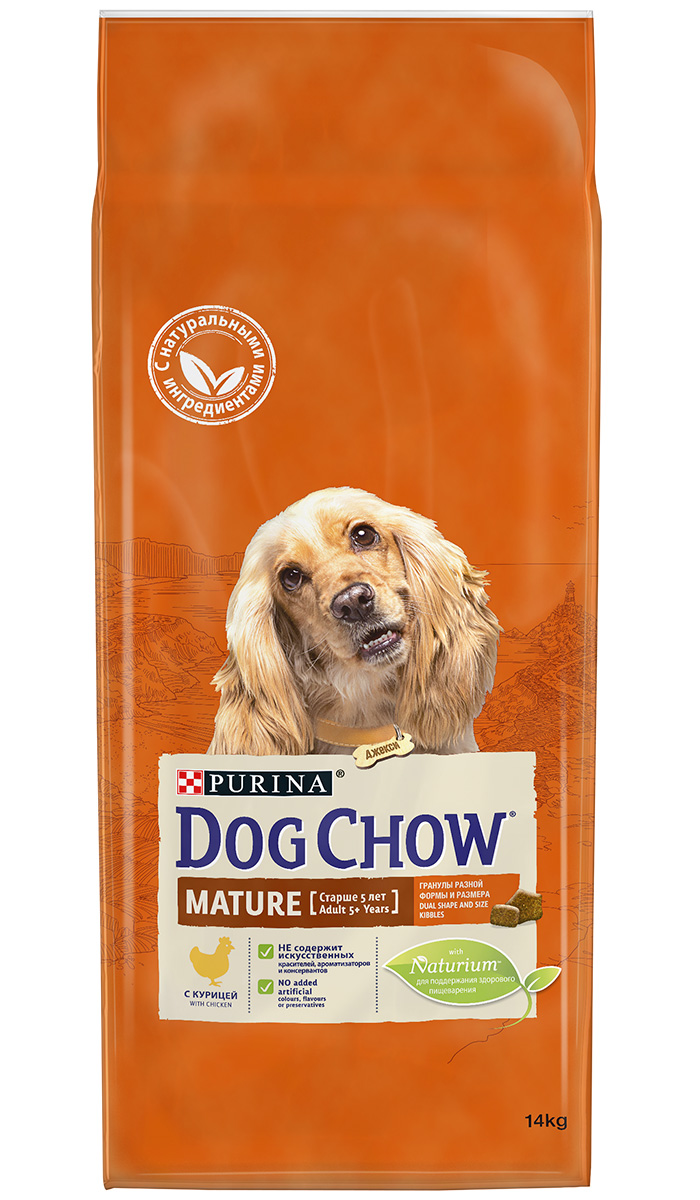 Dog Chow Mature Adult 5+ With Chicken для пожилых собак всех пород старше 5 лет с курицей (14 + 14 кг)