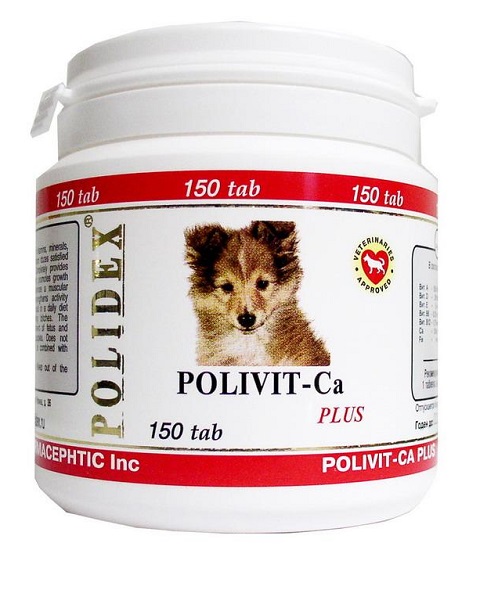 Polidex Polivit-ca Plus – Полидекс Поливит-Кальций Плюс витаминно-минеральный комплекс с кальцием для щенков, беременных и лактирующих сук (500 таблеток)