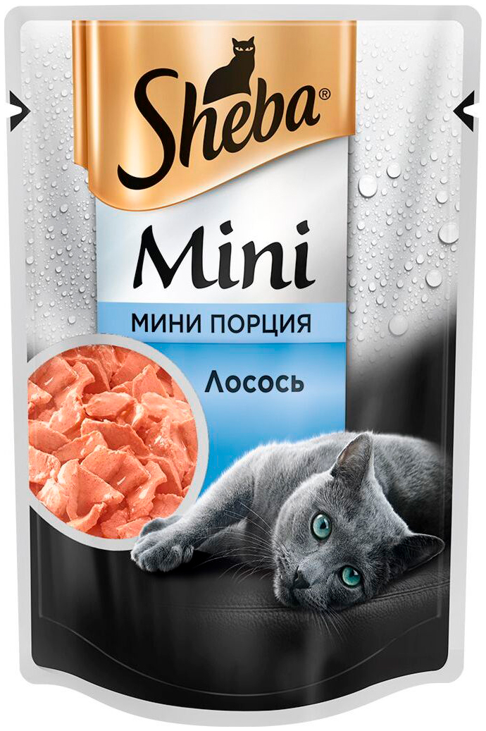   Магизоо Sheba Mini порция для взрослых кошек с лососем  (50 гр х 33 шт)