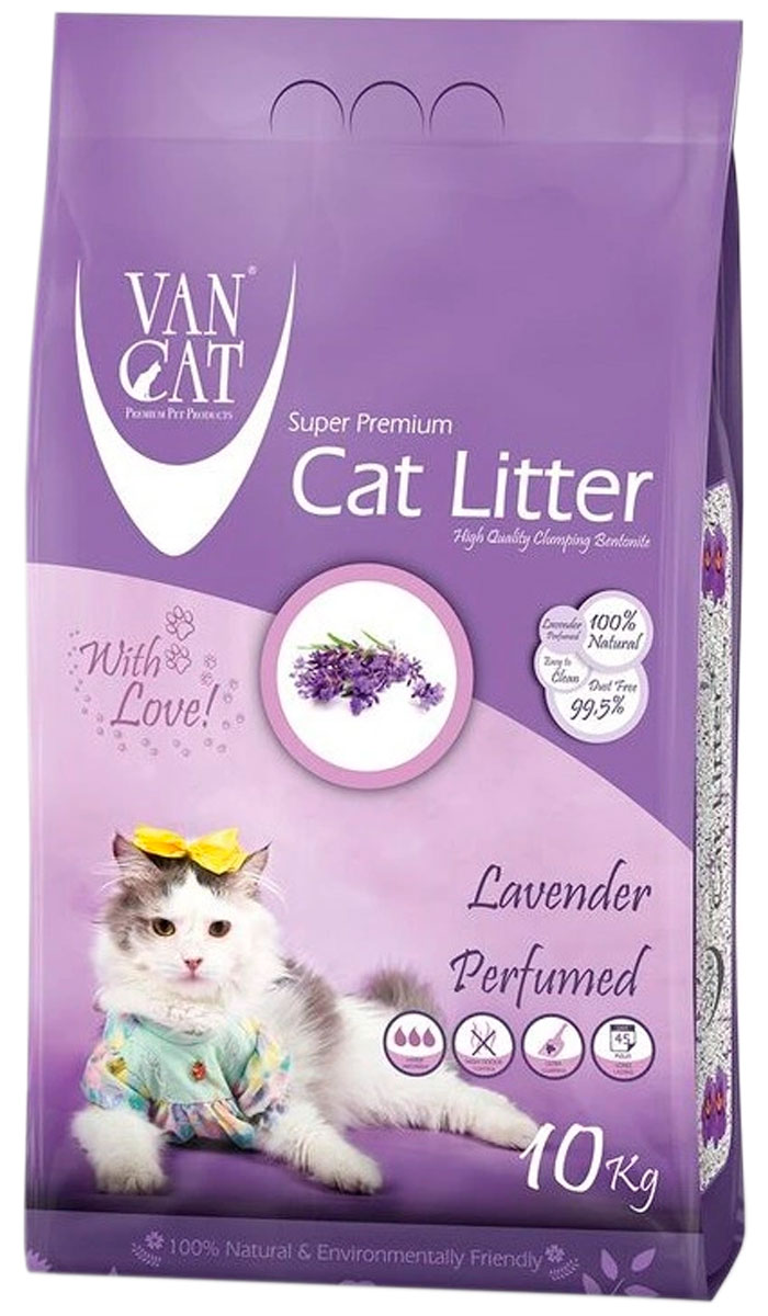   Магизоо Van Cat Lavender наполнитель комкующийся для туалета кошек с ароматом лаванды (10 кг)