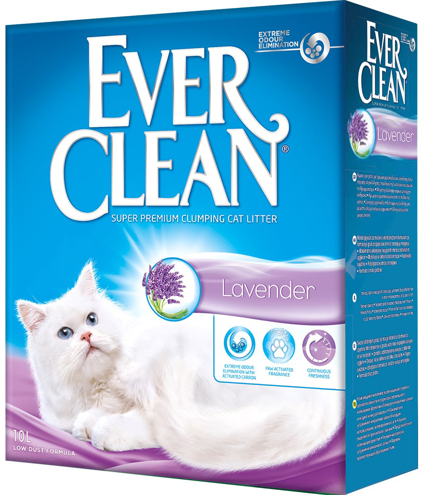 Ever Clean Lavender наполнитель комкующийся для туалета кошек с ароматом лаванды сиреневая полоска (6 л)