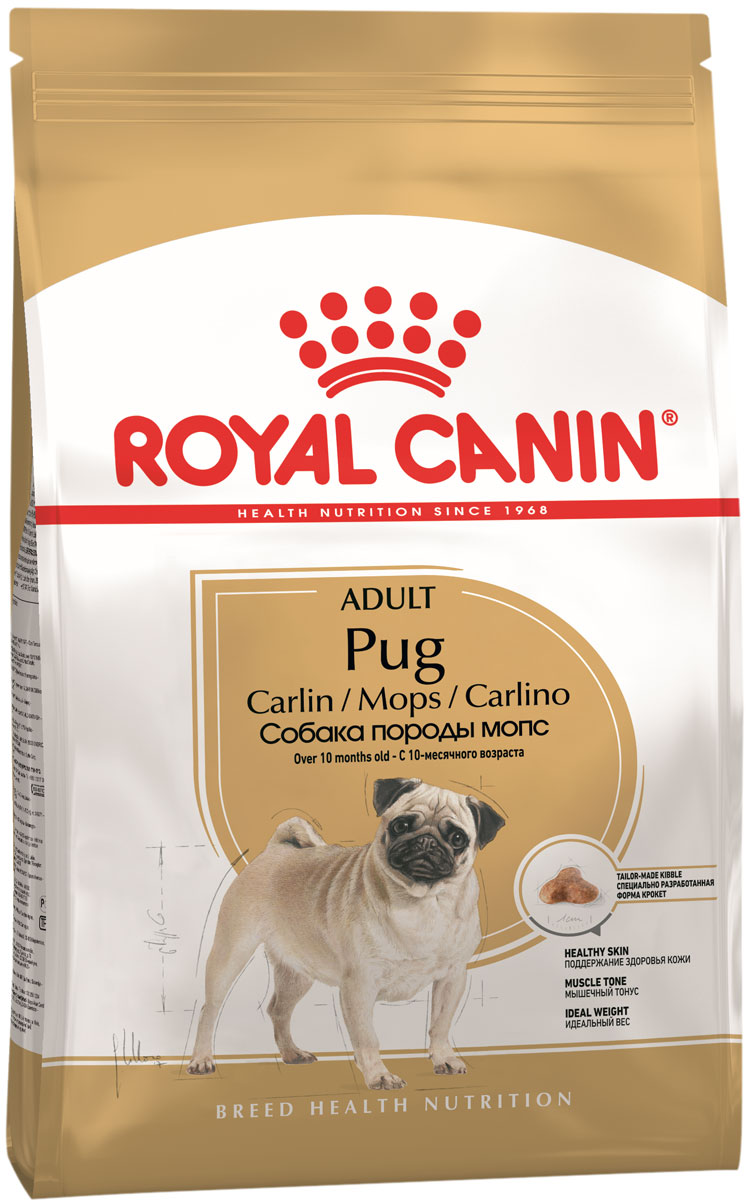 Для определенных пород Royal Canin Pug Adult для взрослых собак мопс (7,5 кг)