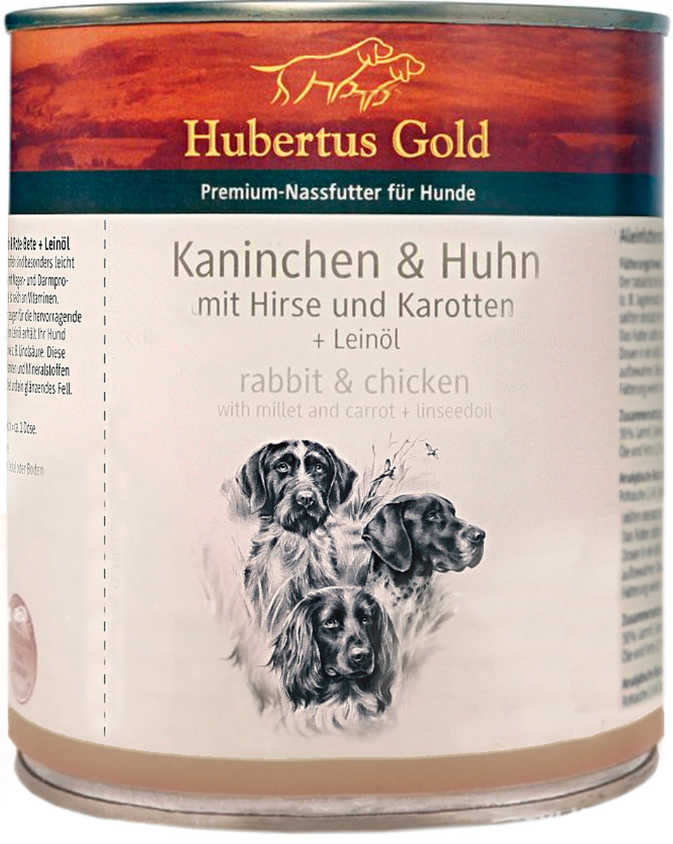 Hubertus Gold для взрослых собак с кроликом, курицей и картофелем (800 гр)